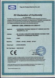 泵 CE certificate